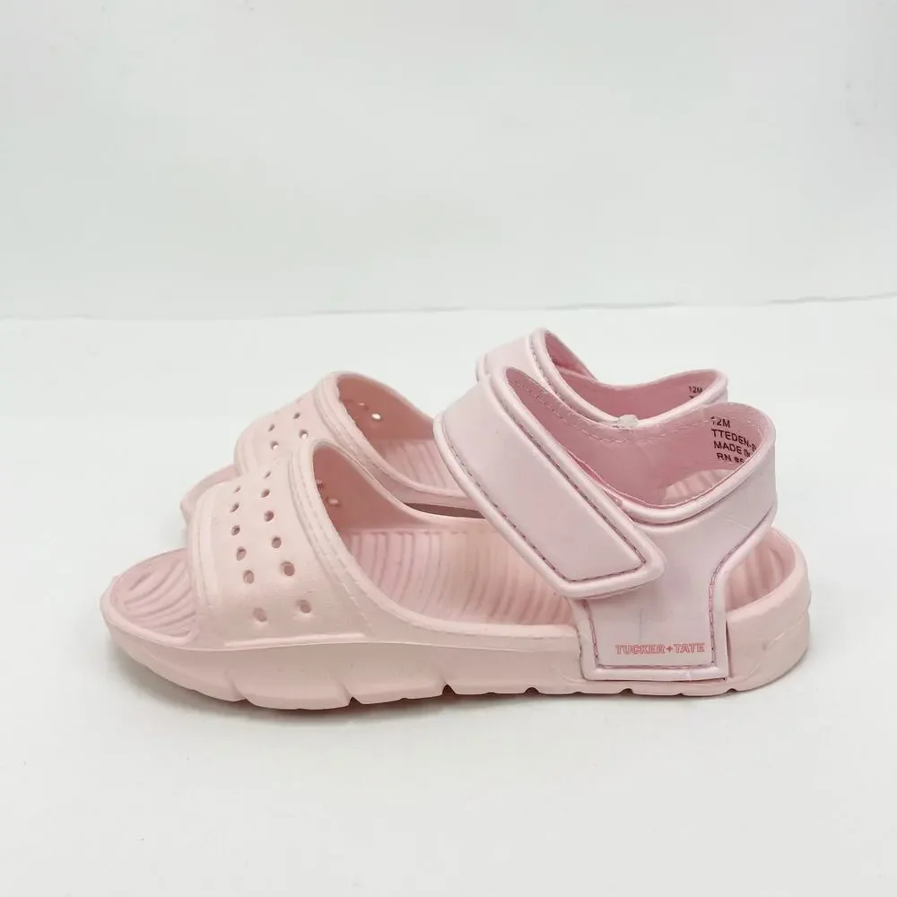 Tucker Tate Girls Eden Sandal 12M Pink Water Friendly Easy-On Hook Loop NWOT